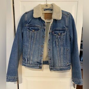 Levi's Blue Denim Sherpa Jacket Sz XS